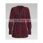 Fashion red check 100% Cotton yarn dyed fabric for shirt