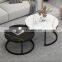 Luxury coffee tables living room marble coffee table modern apartment multifunction coffee table set white black
