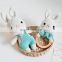 Handmade Knitted Set Amigurumi Crochet Rabbit Doll Set Baby Gift Wooden Teether Ring Kid's Toy Vietnam Supplier Cheap Wholesale