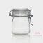 Glass jar for powdery substances, 190ml, 200ml, 250ml, with a buckle lock, transparent glass material