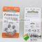 Hearing aid battery 1.4v zinc air button cell battery A10 A13 A675 A312 in Blister card