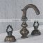 Deck mounted dual handle antique faucet areator