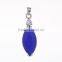 Fashion Women Style Rugby Shape Big Blue Opal Pendant