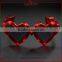 Laura Fairy Cheap Plastic Red Heart Shaped Crazy Party Sunglasses With LED Light                        
                                                Quality Choice