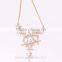 2016 Trendy Flower Pendant Necklace with Crystal Rhinestone Zircon Stone 18K Gold Plated Jewelry Valentine's Day Gift GJ-109