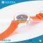 Fashion design orange color silicone band black dial watch women lady