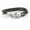 snake head fancy cowhide leather wrist band for men