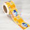 Custom gloss lamination waterproof adhesive paper labels stickers printing in roll