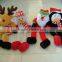 promotional cute Plush Christmas animal reindeer,snowman,santa clous,penguin Toy With Hat&scarf