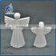 white christmas ceramic angel figurines with tealight candle holder