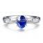 18K Gold hollow Sri Lanka Sapphire Rings colored gemstone female