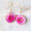 Round alloy druzy quartz earrings