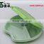 Folding 1000ml 3 Compartment Green White Plastic Disposable Bento Lunch Box/ Take Away Bento Box/hot Food Package Box