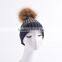 Constract Color Knitted Fur Child Hats Baby Children Winter Hats KZ160086