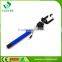 Foldable handheld wired monopod selfie stick headphone cable control