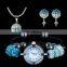 Gradient/pure color rhinestone Shamballa clay beads Shamballa Watch Set Braclet Watch/Necklace Pendant/Stud Earrings SetsBS068