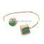 New Arrival Natural Double Druzy Bracelet Expandable Wire Gemstone Bangle Quartz Bracelet