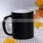 Wholesale solid color custom made 330ml beer or coffee black ceramic mug
