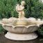 Garden and plaza decoration hand carving yellow marble angel fountain