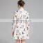 2016 Women Summer Dress Fashion Patterns Printed Spring Femme Robe Long Sleeve Blouse Chiffon Dress Vestidos Midi Length