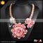 Boho Colorful Multi Flowers Necklace,Fashion Statement Shourouk Choker Necklace