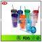 Personalized Colorful Plastic insulated water tumbler with lid and straw