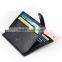 Thin card holder blacke leather small wallet credit card holder