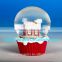 beautiful 3D snow resin house with red base Christmas gifts snow globe diameter 65mm