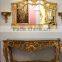 French antique wall mirror and console table