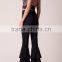 Hot Selling Women Banded Waist Flared Trousers Ruffle Accents Pants