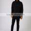 Plain Black Extreme Ripped Oversized Longline Distressed Hoodie Split Side Drawstrings Blank Sweatshirt Men