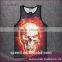 Custom sublimation skull gym vest stringer printing tank top for man