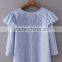 Runwaylover EY2388B 2017 New Style Ladies Fashion Falbala Stripe Blouse