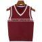 wholesale school uniform Sleeveless v neck cable knitting pattern sweater vest