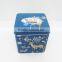 Blue square gift tin box/ metal money tin box