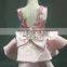 Lovely Pink Color Layers Skirt Bow Back Appliques Short Satin Patterns Real Sample Flower Girl Dress For Wedding