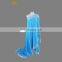 Fashion Blue One Shoulder Lace Hem Pearl Beads 2017 Plus Size Muslim Evening Dress