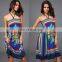 Ladies fashion dresses with pictures of printed spaghetti strap african dresses for women