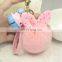 Hot Sales Custom Cute Rabbit Fur Ball Plush Keyring