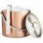 Copper Stainless Steel Ice Bucket Barware Kit - Double Walled Insulated with Lid, Carry Handle and Tongs Set