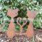 Outdoor corten sculpture rusty heart-shaped metal crafts for garden decoration