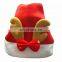 2018 New products non woven fabric plush christmas santa hats for kids