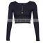 Women Long Sleeve Ladies T shirt Wholesale 2020 INS Hot Summer Blank Plain Crop Top