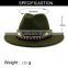 21style England Style Men Felt Jazz Fedoras Women Church And Party Hats Big Wide Brim Ladies Couple Fedora Hats With Metal Chain