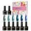 blue green glitter series UV Gel Set 6 Color Nail Art Salon UV Gel Soak Off Gel Polish