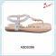 Latest arrival fashion flip flop style flat sandals ladies shoes 2016 with white elastic loop