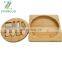 Eco-friendly Bamboo Square Cheese Serving Board with 4 Knives