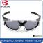 Fashion sunglasses black PC frame polarized lens sliver coating sports glasses