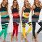 women's Fitness Yoga Set Sportswear Running Clothes Contrast Color Sports Band Sexy Sports Suit Sports Leggings
