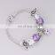 Factory Direct Cheap Vintage Jewelry Ornament Women Sterling Silver Plated Lucky Bracelets With Purple Zircon